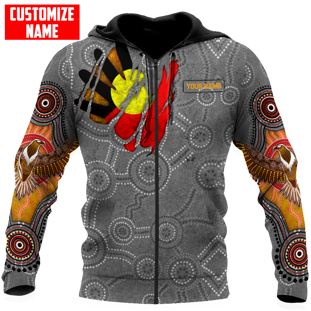 Custom name Aboriginal Australia In my heart Indigenous Painting Art 3D shirts