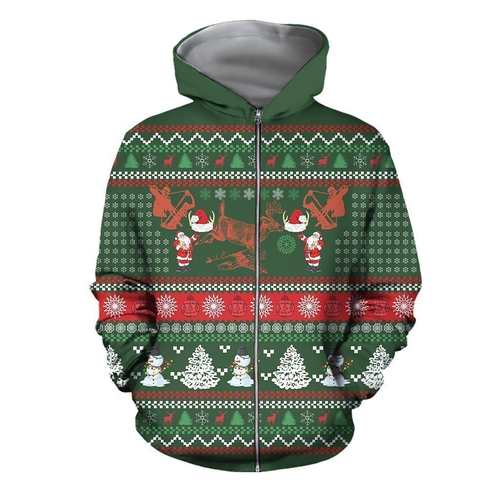 3D All Over Printed Ugly Hunting Christmas Shirts-Apparel-6teenth World-ZIPPED HOODIE-S-Vibe Cosy™
