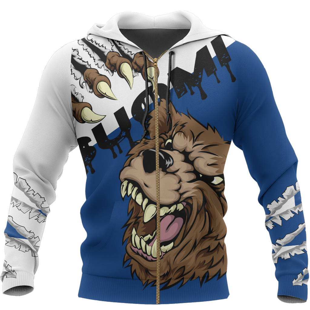 Finland - Brown Bear Special Hoodie NVD1257-Apparel-Dung Van-Zipped Hoodie-S-Vibe Cosy™