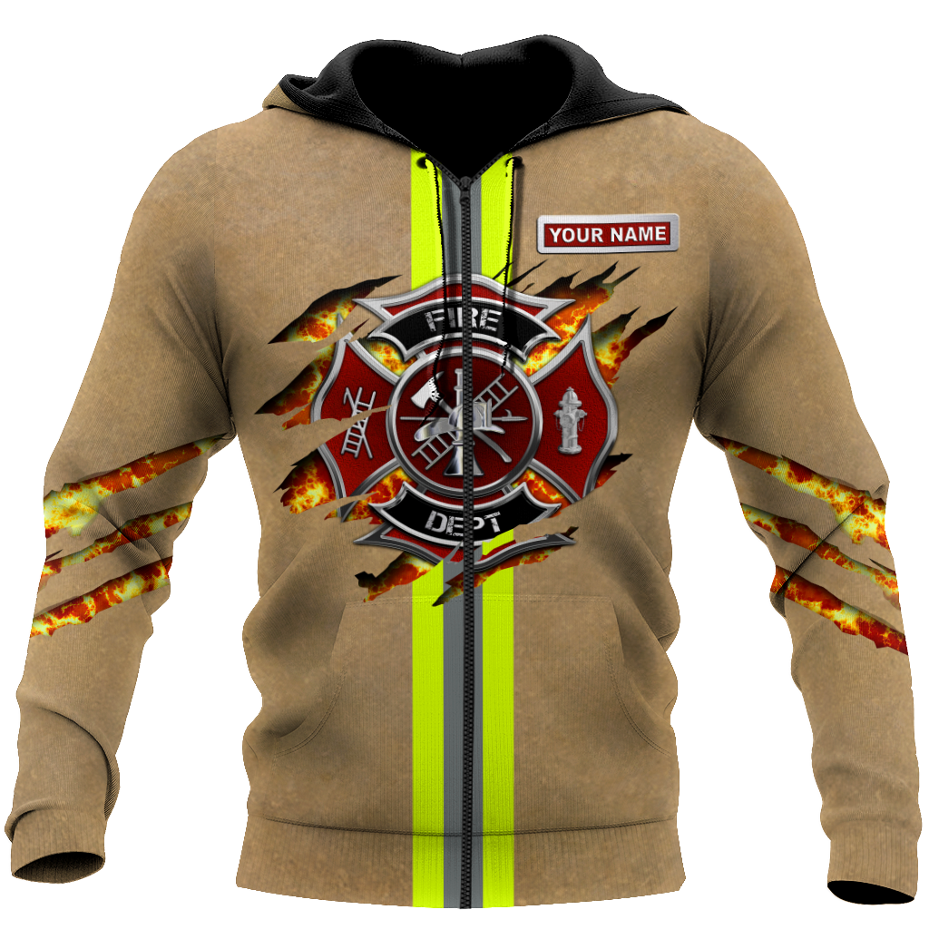 Customize Name Firefighter Hoodie Shirts For Men And Women