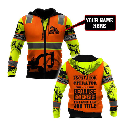 Premium Personalized 3D Printed Badass Excavator Operator Shirts MEI