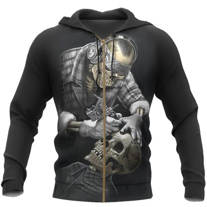 Tattoo Is My Life And Skull Is My Love PL213-Apparel-PL8386-Zipped Hoodie-S-Vibe Cosy™