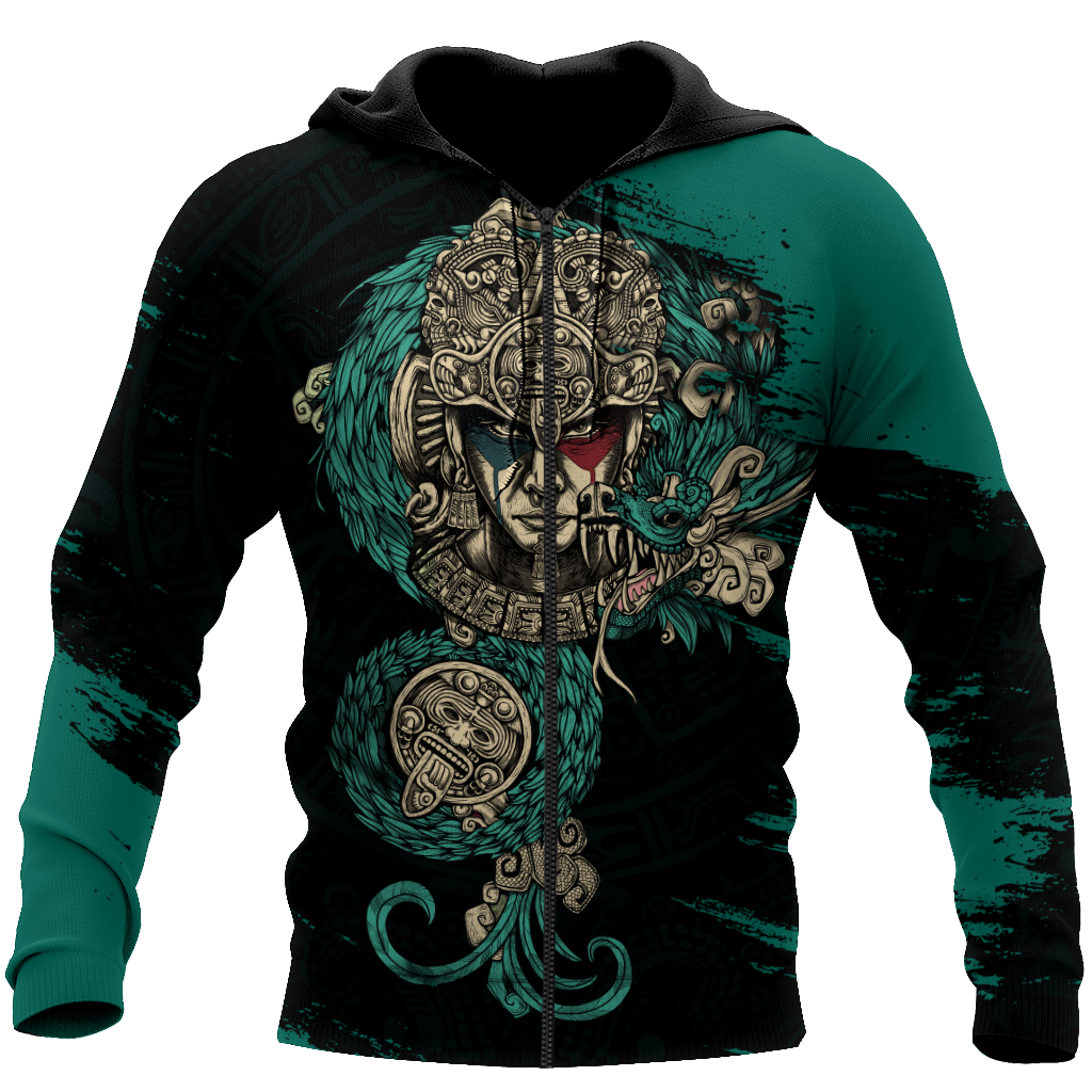 Aztec Warrior 3D All Over Printed Unisex Hoodie no3