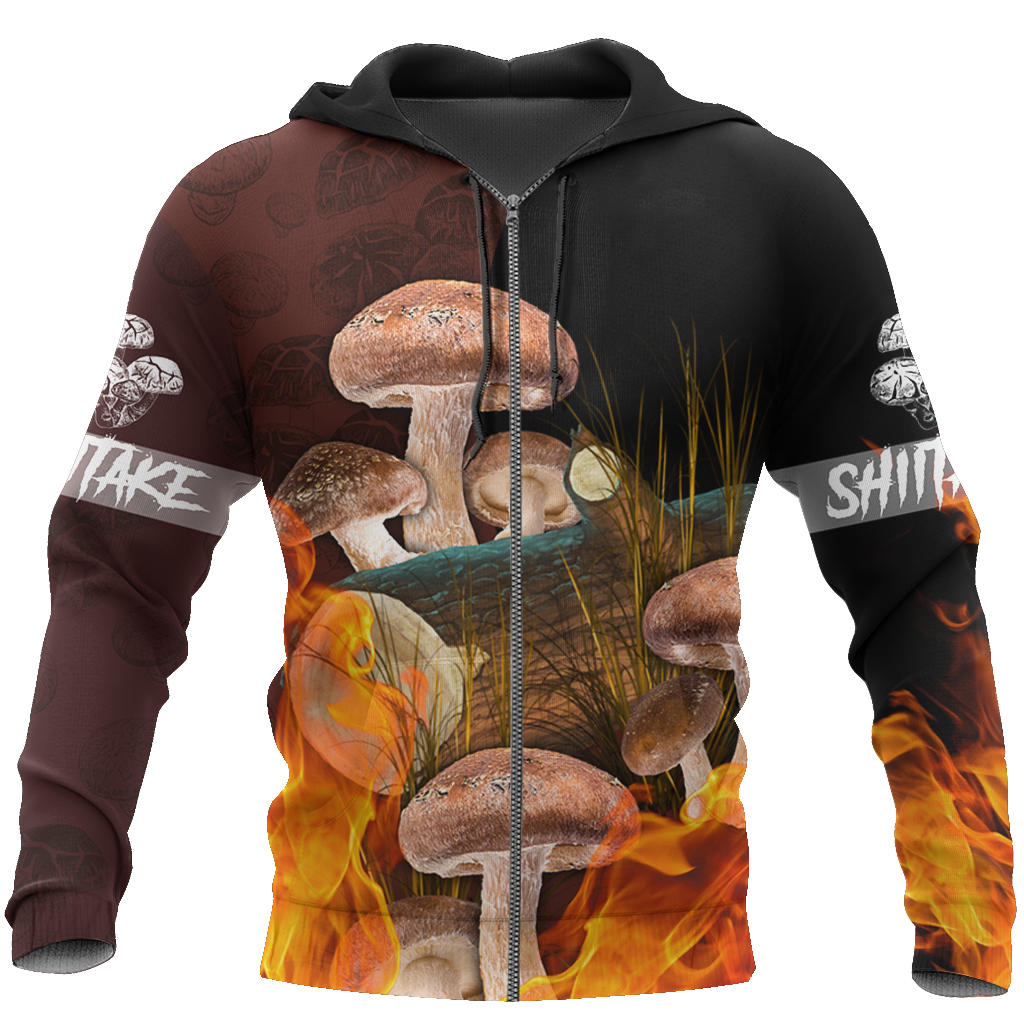 Beautiful Shiitake mushrooms 3D all over printing shirts for men and women TR0405201-Apparel-Huyencass-Zipped Hoodie-S-Vibe Cosy™