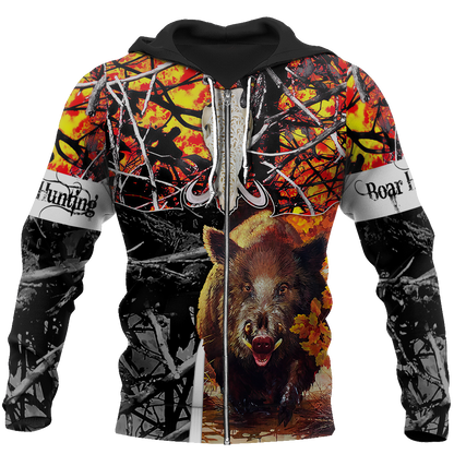 BOAR HUNTING CAMO 3D ALL OVER PRINTED SHIRTS FOR MEN AND WOMEN JJ221201 PL-Apparel-PL8386-zip-up hoodie-S-Vibe Cosy™