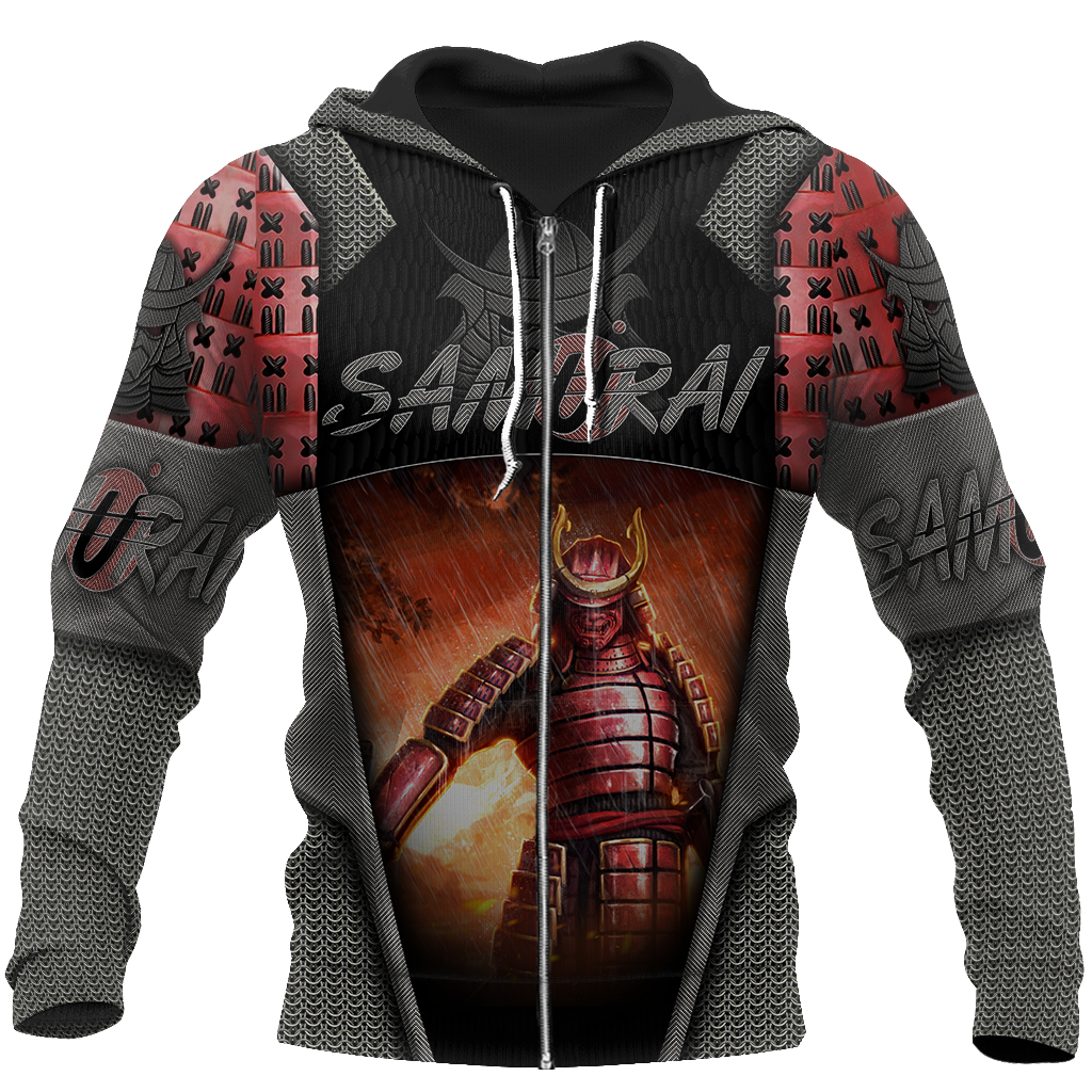 Samurai 3D All Over Printed Shirts JJ301201-Apparel-MP-Zipped Hoodie-S-Vibe Cosy™