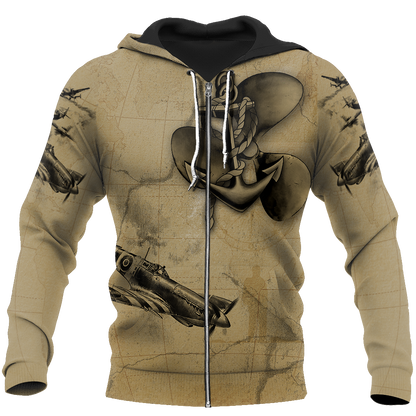 Propeller brave pilots all over printed shirts for men and women JJ020102-Apparel-Huyencass-Zipped Hoodie-S-Vibe Cosy™