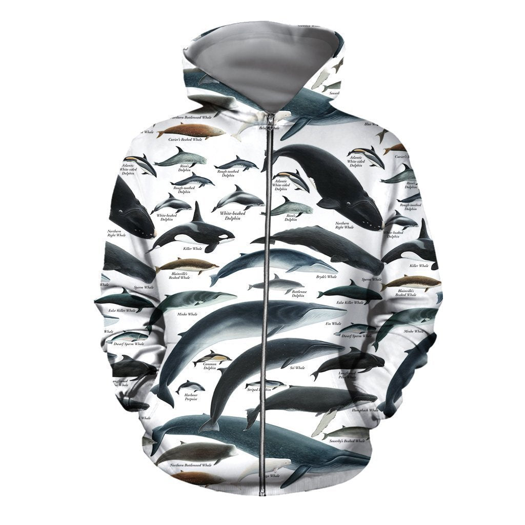 3D ALL OVER PRINTED WHALES DOLPHINS SHIRTS AND SHORTS-Apparel-6teenth World-ZIPPED HOODIE-S-Vibe Cosy™