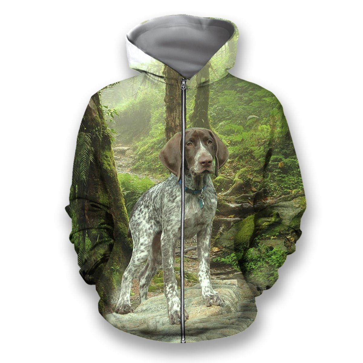 All Over Print Hunting Dog German Shorthaired-Apparel-HbArts-Zipped Hoodie-S-Vibe Cosy™