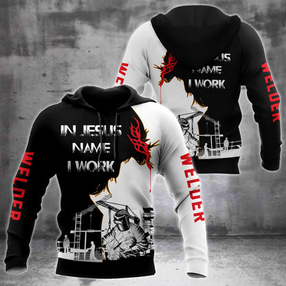 Welder In Jesus Name I Work Unisex All Over Printed Shirts MEI