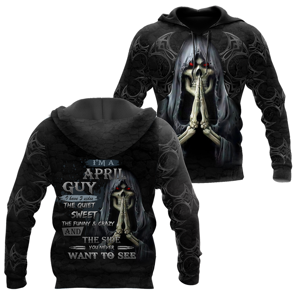 April Guy Skull 3D All Over Printed Unisex Hoodie