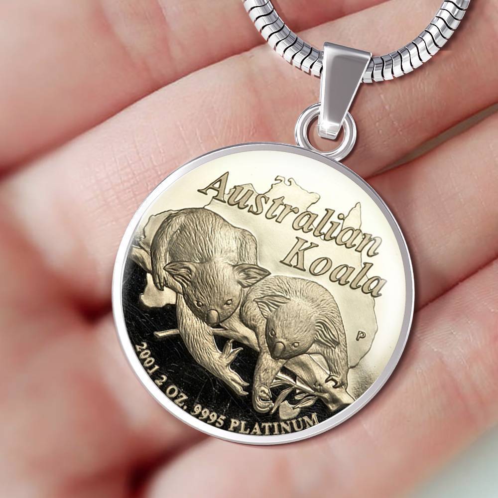 Australia Koala Coin Necklace NN8-NECKLACES-HP Arts-Luxury Necklace (Silver)-Vibe Cosy™