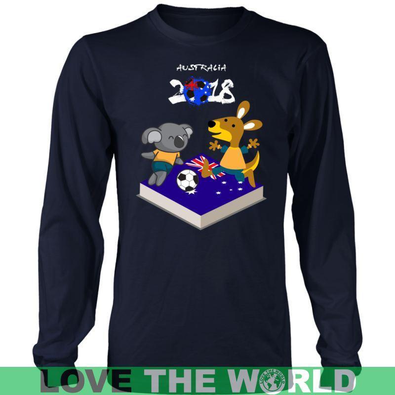 AUSTRALIA 2018 FOOTBALL T-SHIRT TH9-T-SHIRTS-HP Arts-District Long Sleeve Shirt-Navy-S-Vibe Cosy™