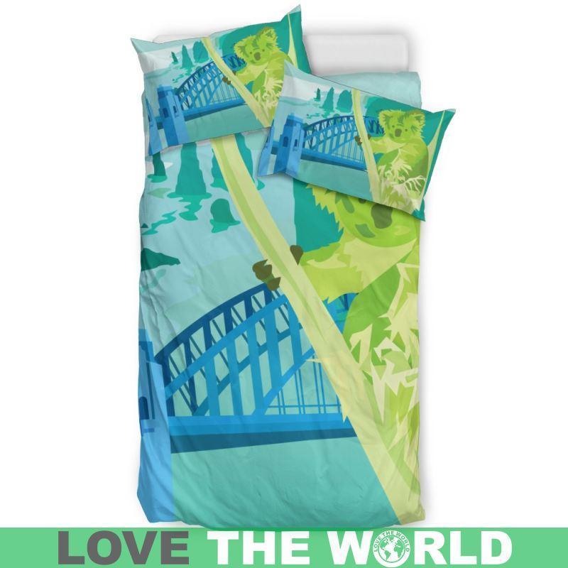 Australia Koala On The Tree Bedding Set K5-BEDDING SETS-HP Arts-Bedding Set - Beige - AUSTRALIA KOALA ON THE TREE BEDDING SET-Twin-Vibe Cosy™