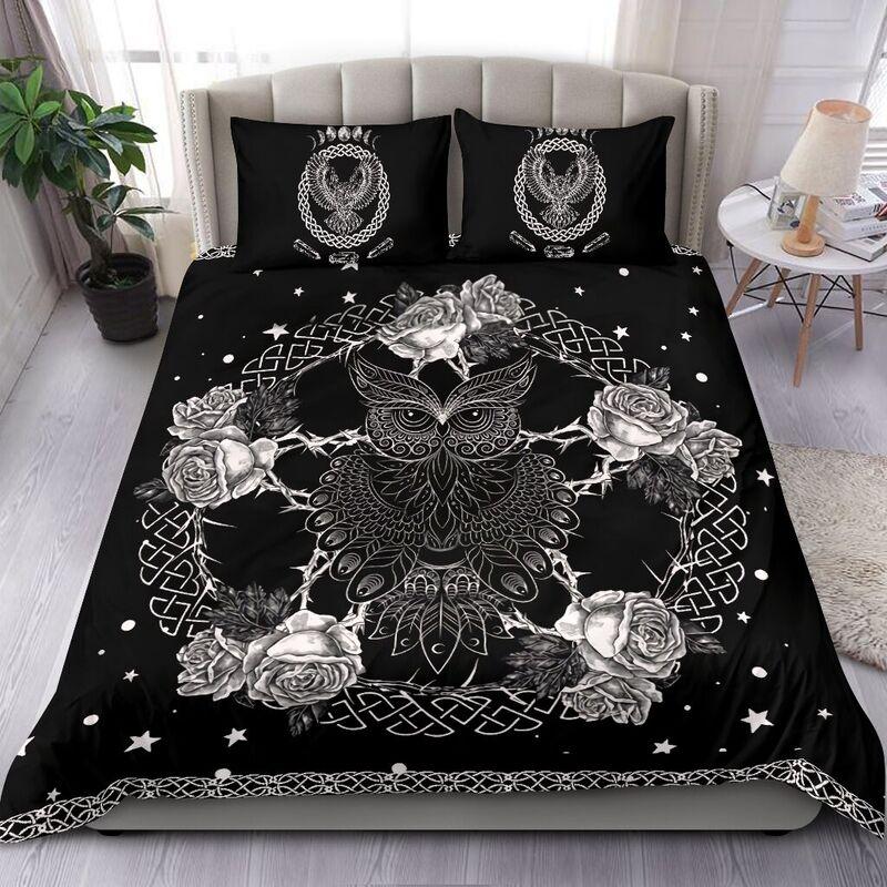 Wicca Owl Magical Rose Pentagram Celtic Pagan NM20061004-Bedding Set-NM-Twin-Vibe Cosy™
