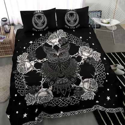 Wicca Owl Magical Rose Pentagram Celtic Pagan NM20061004-Bedding Set-NM-Twin-Vibe Cosy™