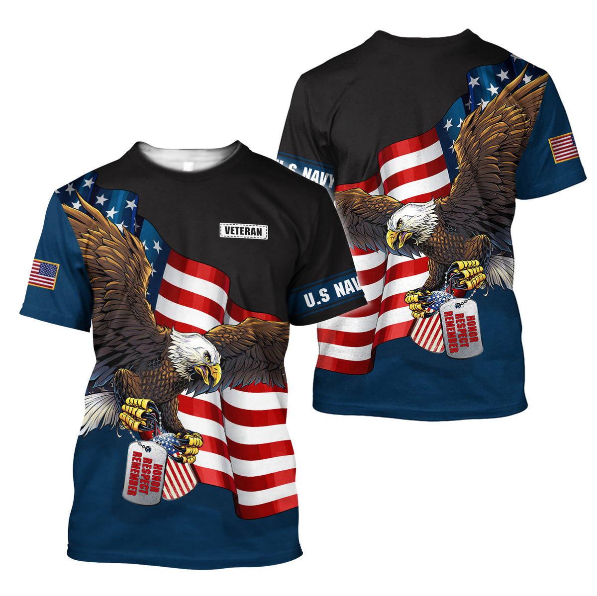 US Navy Veteran 3D All Over Printed Unisex Shirts