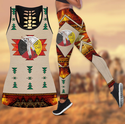 Native American 3D All Over Printed Legging + Hollow Tank