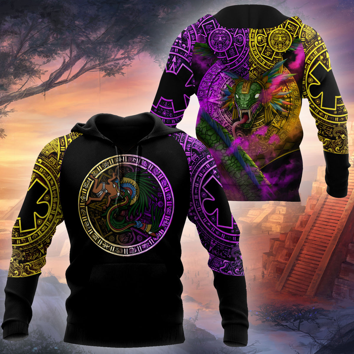 Gods of Mesoamerica - Quetzalcoatl Aztec Mexican 3D All Over Printed Unisex Shirts