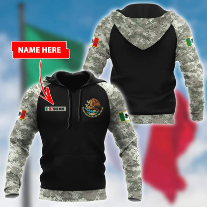 Mexico Coat Of Arms no03 Personalized Name 3D Unisex Hoodie
