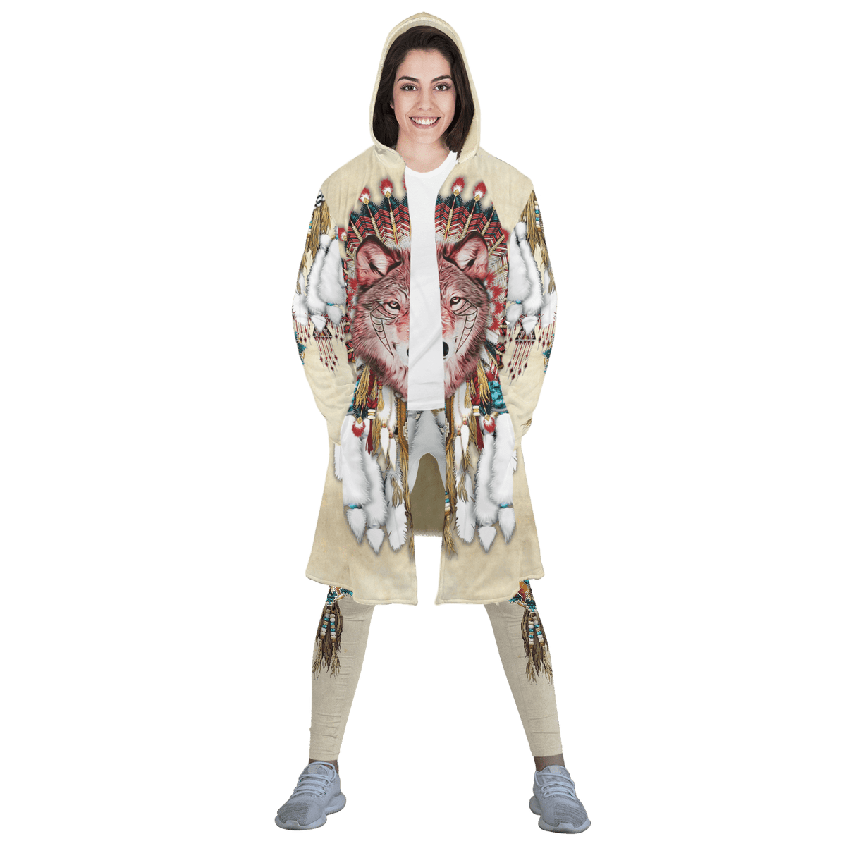 Love Wolf Native American 3D All Over Printed Shirts for Women