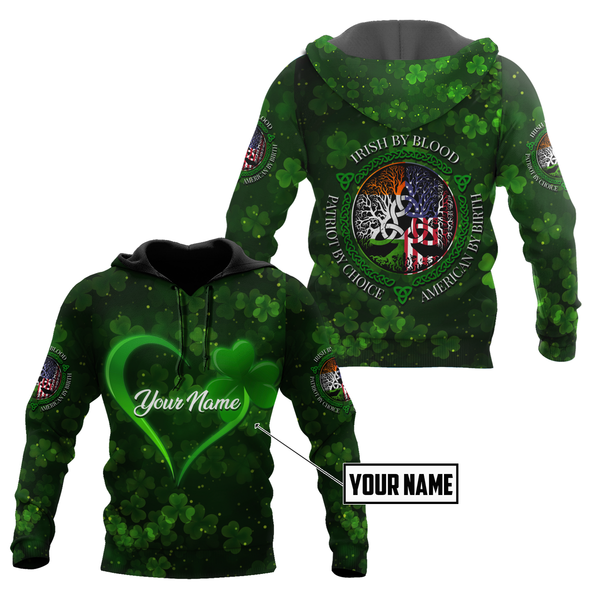 Irish By Blood American By Birth 3D All Over Printed Shirts