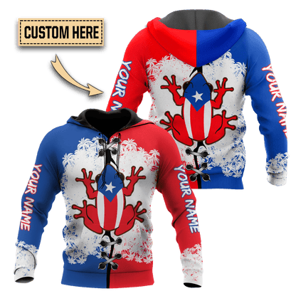 Customize Name Puerto Rico 3D All Over Printed Unisex Shirts
