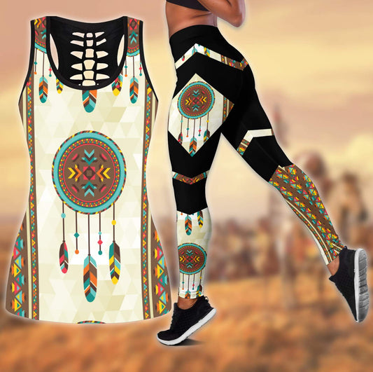 Native American 3D All Over Printed Legging + Hollow Tank Combo