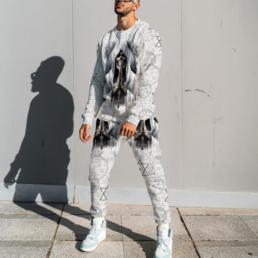 God Of Death Skull 3D All Over Printed Combo Sweater + Sweatpant