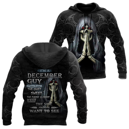 December Guy Skull 3D All Over Printed Shirts JJW28102006