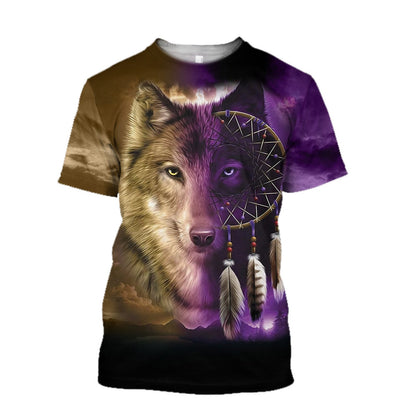 Wolf Tattoo 3D Over Printed Unisex Shirts
