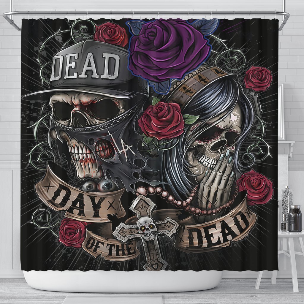 Day of the Dead Set-6teenth Outlet-Combo Shower Curtains + Towel + bath mats (20% OFF)-Vibe Cosy™