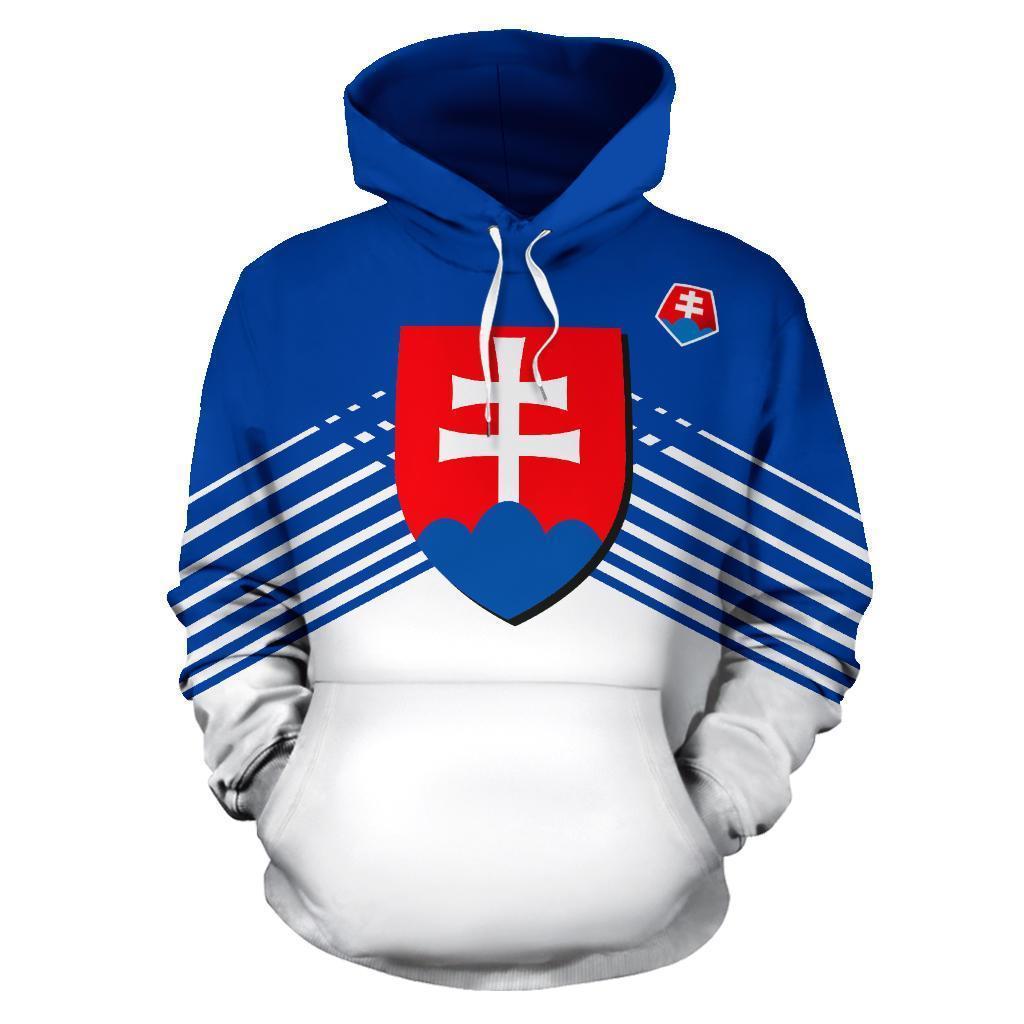 Slovakia Sport Flag Hoodie - Stripes Style 02 - J4-ALL OVER PRINT HOODIES (P)-LoveTheWorld-Men's Hoodie-S-White-Vibe Cosy™