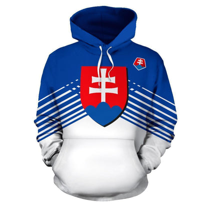 Slovakia Sport Flag Hoodie - Stripes Style 02 - J4-ALL OVER PRINT HOODIES (P)-LoveTheWorld-Men's Hoodie-S-White-Vibe Cosy™