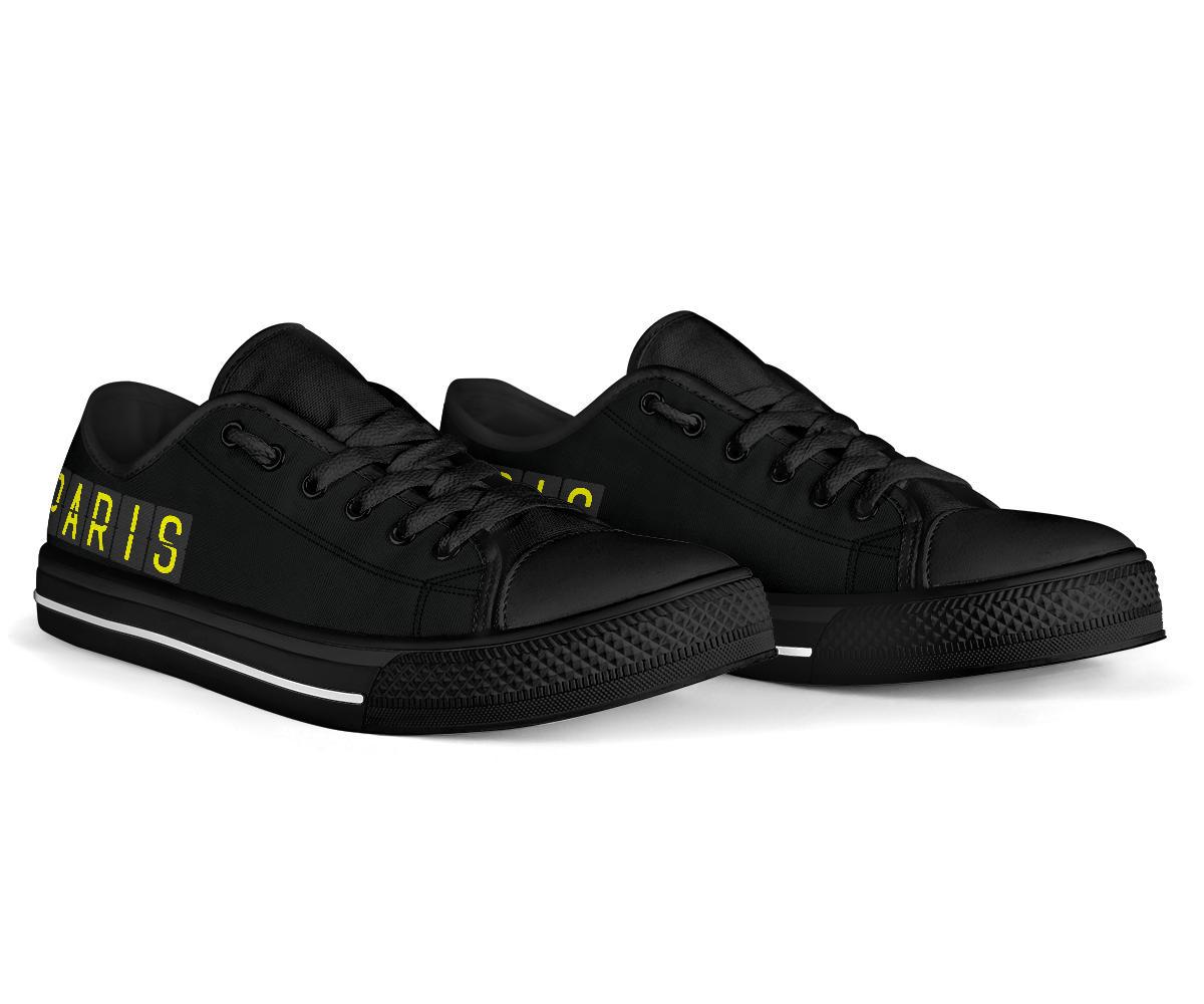 Airport Destinations PARIS - Low Top Canvas Shoes-Amaze Style™-Womens Low Top - Airport Destinations PARIS - Low Top Canvas Shoes-US5.5 (EU36)-Vibe Cosy™