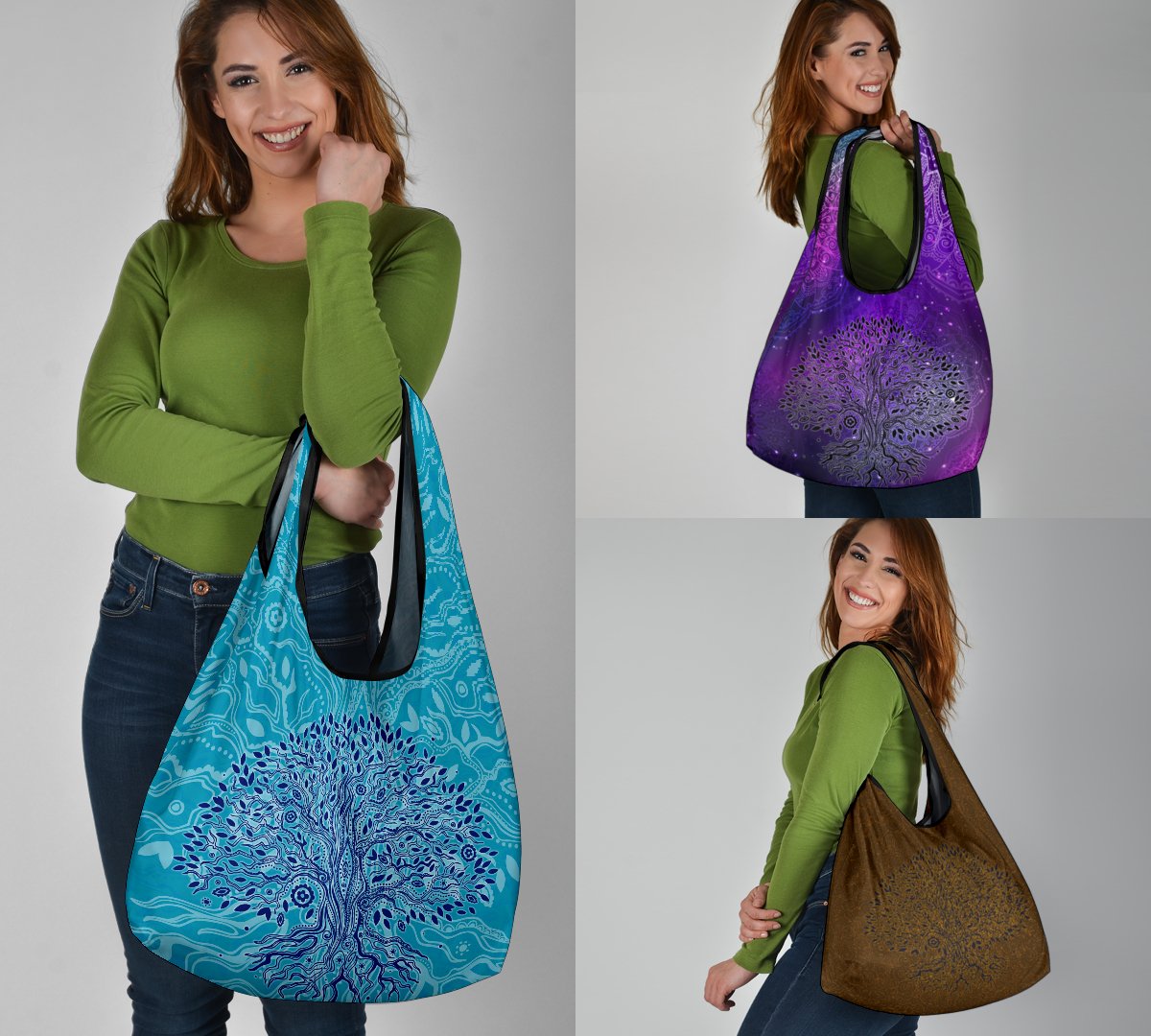 Tree Of Life Reusable Grocery Bags Set 1-Amaze Style™-Tree Of Life Reusable Grocery Bags Set 1-Vibe Cosy™