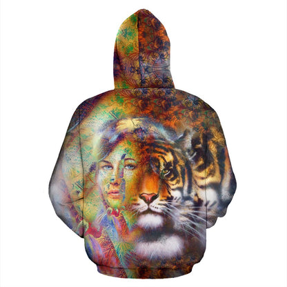 Donna Tigre Zip-Amaze Style™-Men's Zip-Up HoodieDonna Tigre Zip-S-Vibe Cosy™