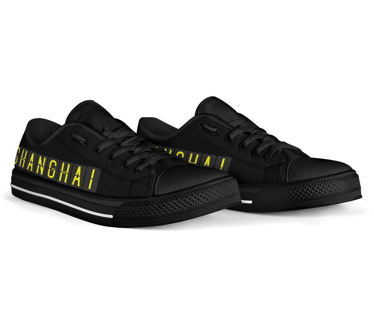 Airport Destinations SHANGHAI - Low Top Canvas Shoes-Amaze Style™-placeholder-placeholder-Vibe Cosy™