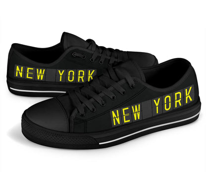 Airport Destinations NEW YORK - Low Top Canvas Shoes-Amaze Style™-Womens Low Top - Airport Destinations NEW YORK - Low Top Canvas Shoes-US5.5 (EU36)-Vibe Cosy™