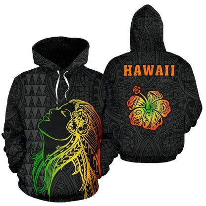 Hula Girl Polynesian Hoodie - AH - J1-ALL OVER PRINT HOODIES (P)-Phaethon-Hoodie-S-Vibe Cosy™