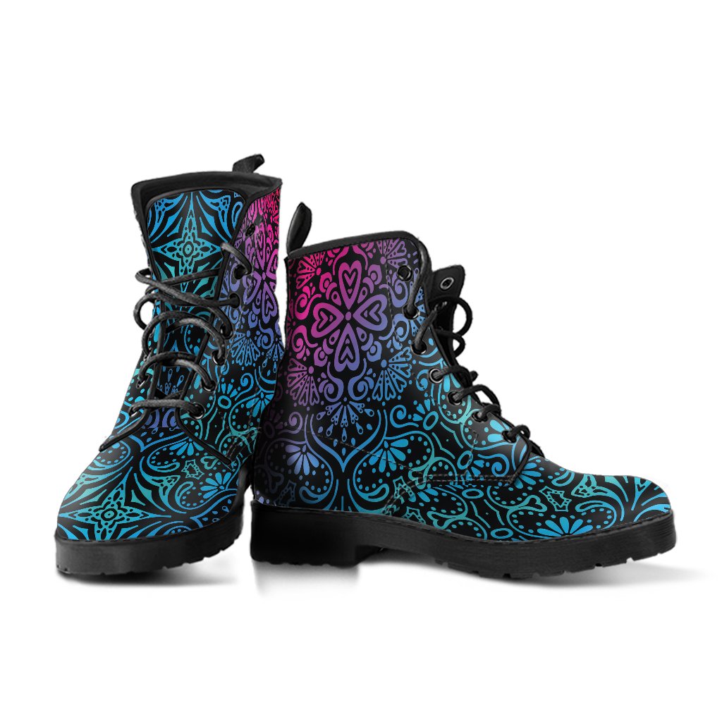 Bohemian Rainbow (Black) - Vegan Leather Boots-Amaze Style™-Women's Leather Boots - Bohemian Rainbow (Black) - Vegan Leather Boots-US5 (EU35)-Vibe Cosy™