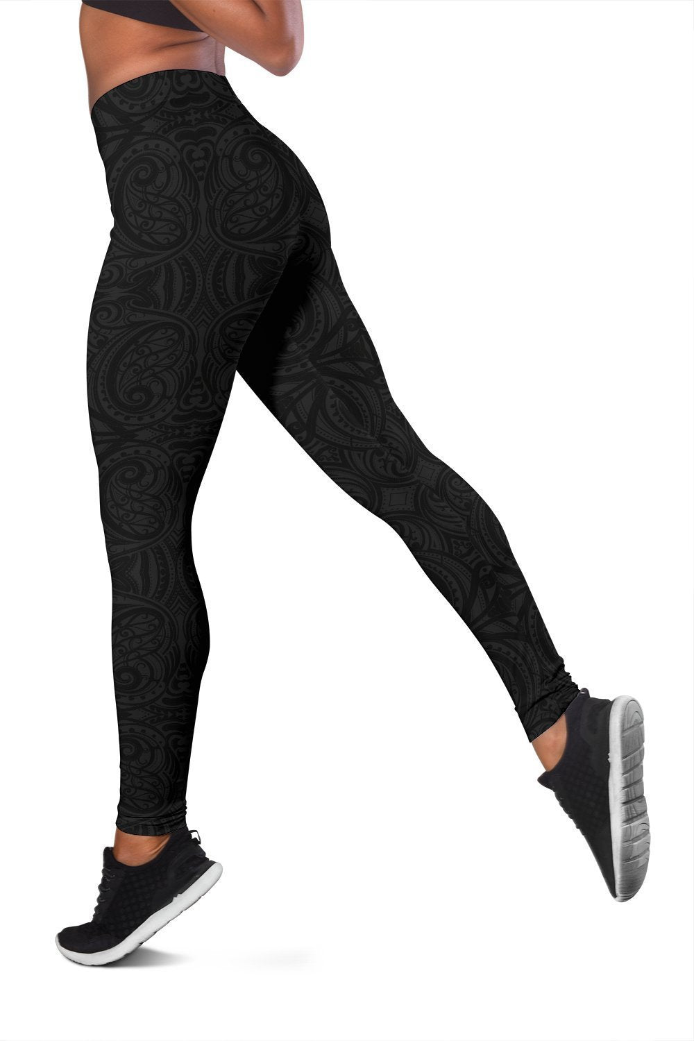 Rugby Haka Fern Black Leggings K24-Apparel-HD09-Legging-S-Vibe Cosy™