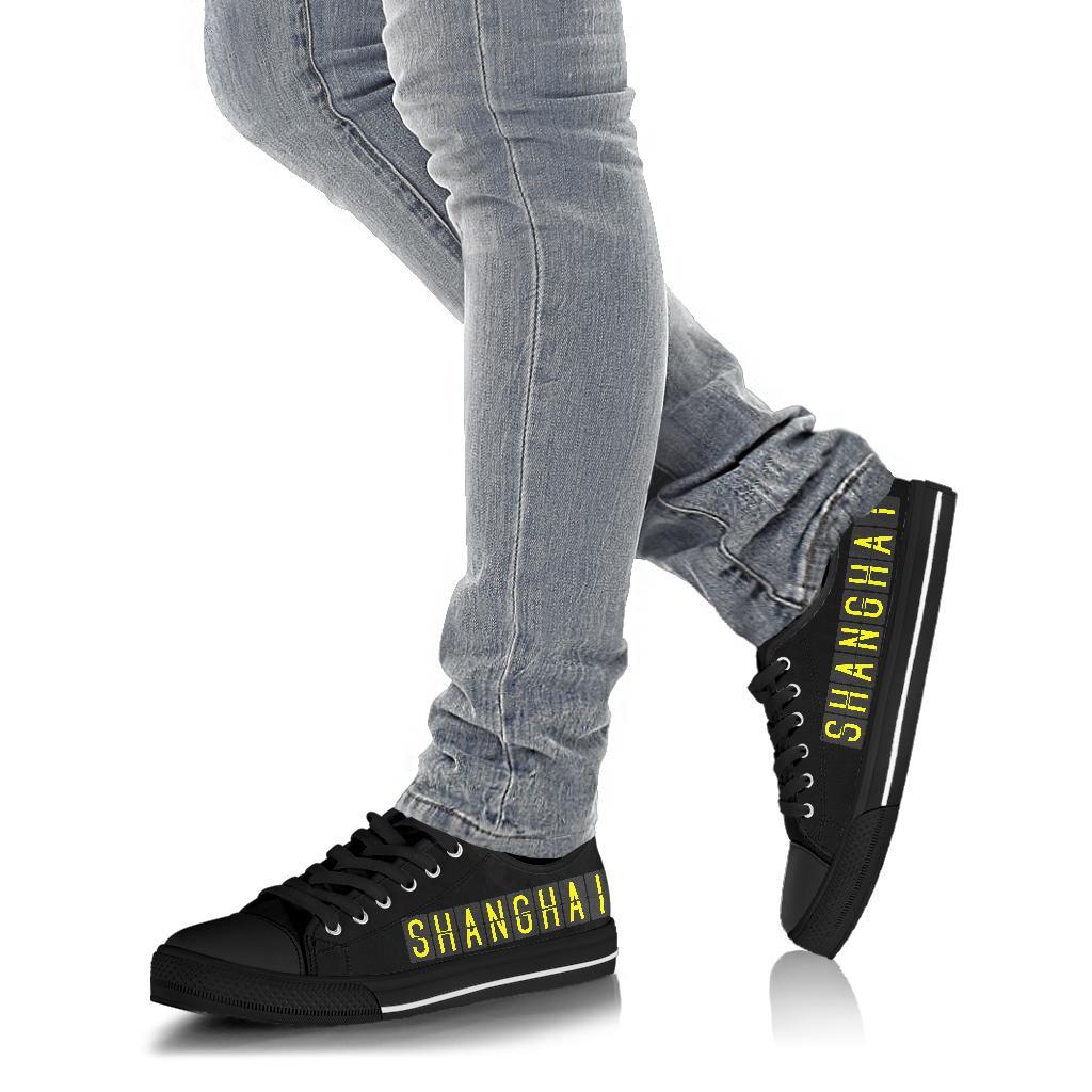 Airport Destinations SHANGHAI - Low Top Canvas Shoes-Amaze Style™-placeholder-placeholder-Vibe Cosy™