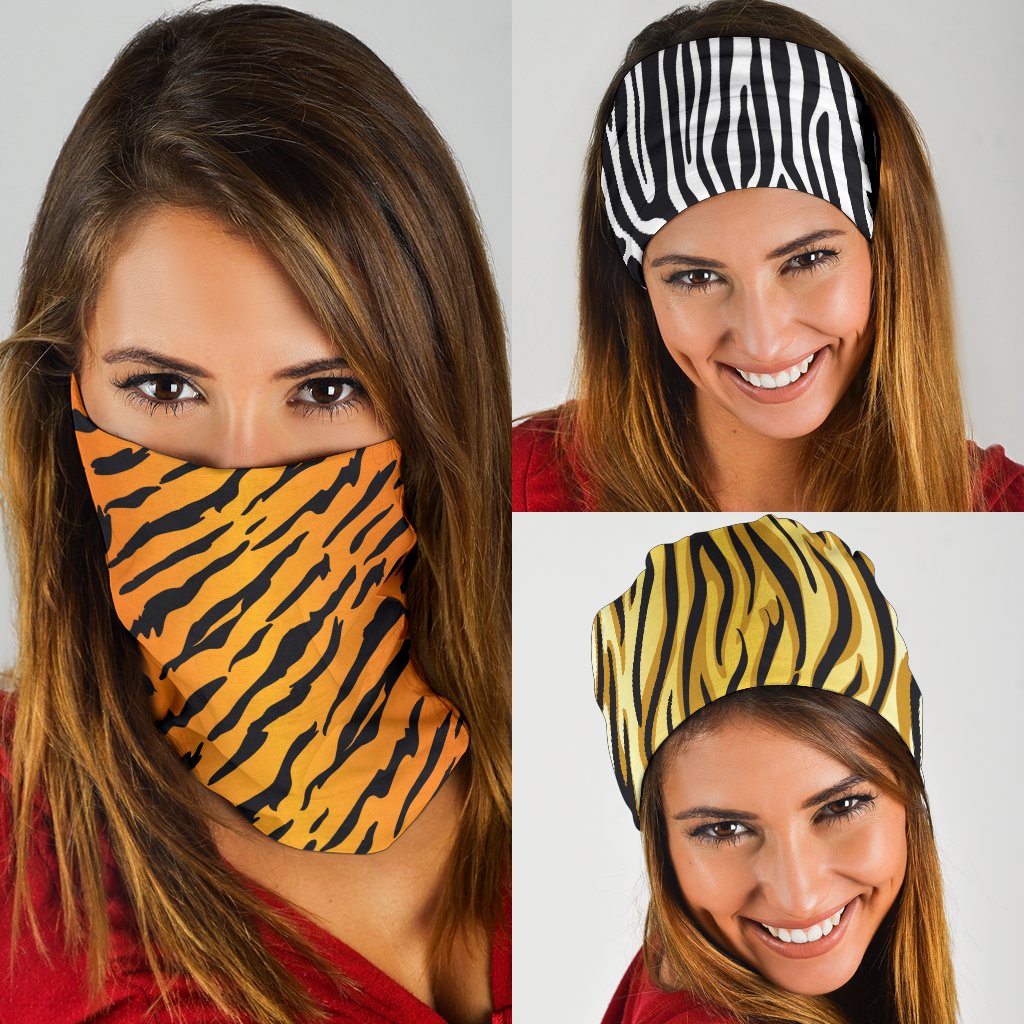 Animal Print Pop Art (Lion, Tiger, Zebra) - Bandana 3 Pack-Amaze Style™-Animal Print Pop Art (Lion, Tiger, Zebra) - Bandana 3 Pack-Vibe Cosy™