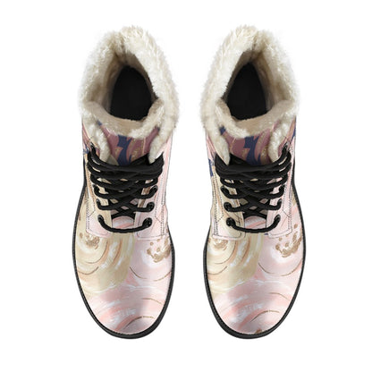 Autumn Fall Large Bloom - Faux Fur Leather Boots-Amaze Style™-Women's Faux Fur Leather BootsAutumn Fall Large Bloom - Faux Fur Leather Boots-US5 (EU35)-Vibe Cosy™