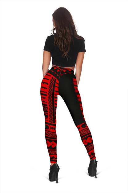 Hawaii Polynesian Leggings Red - Fashion J1-LEGGINGS-Phaethon-Women's Leggings-S-Vibe Cosy™