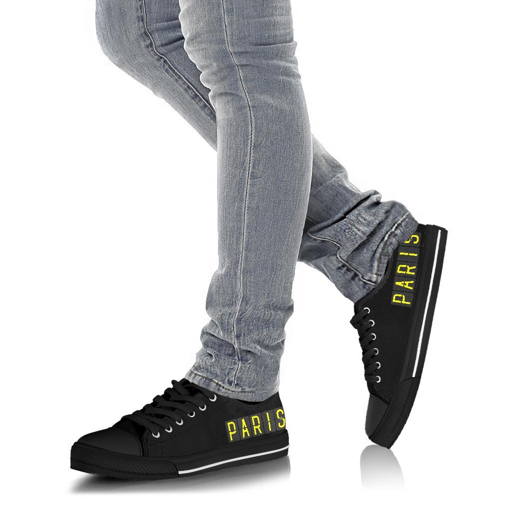 Airport Destinations PARIS - Low Top Canvas Shoes-Amaze Style™-Womens Low Top - Airport Destinations PARIS - Low Top Canvas Shoes-US5.5 (EU36)-Vibe Cosy™