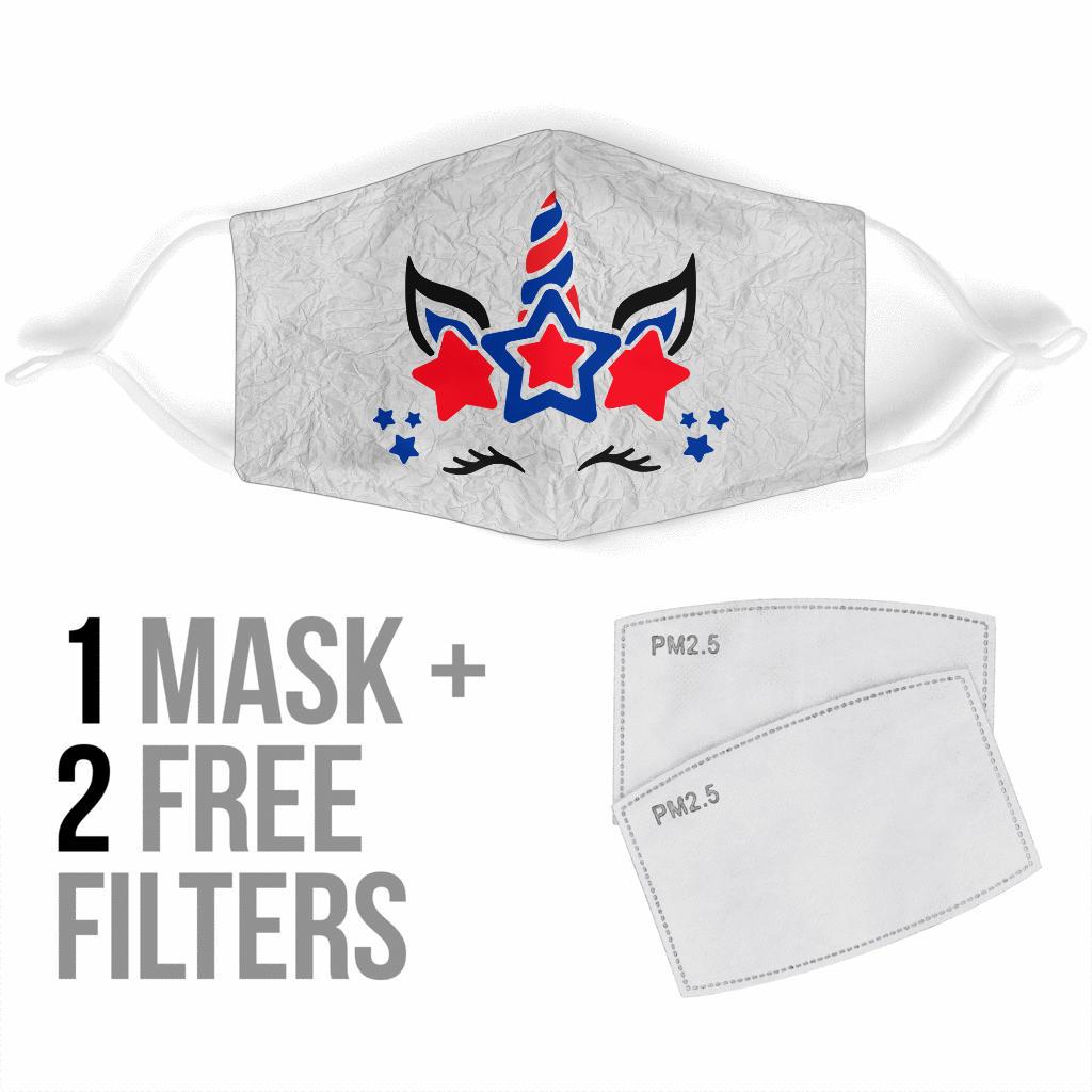 Unicorn RWB-Amaze Style™-Face Mask - Unicorn RWB-Adult Mask + 2 FREE Filters (Age 13+)-Vibe Cosy™