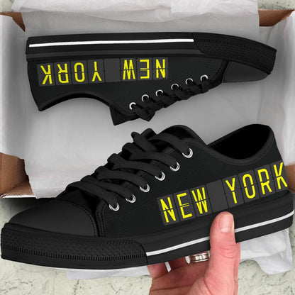 Airport Destinations NEW YORK - Low Top Canvas Shoes-Amaze Style™-Womens Low Top - Airport Destinations NEW YORK - Low Top Canvas Shoes-US5.5 (EU36)-Vibe Cosy™