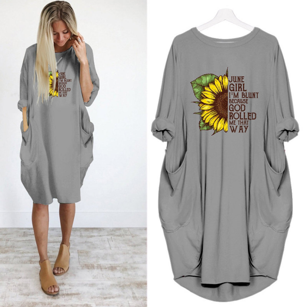 June Girl Im Blunt Because God Rolled Me That Way Dress-Apparel-GP Art-Dress-S-Vibe Cosy™